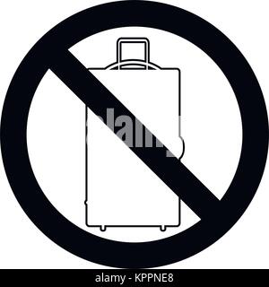 Verbot von Gepäck und Gepäck. Verbot Tragetasche Banner zu Flugzeug, Vektor, Abbildung Stock Vektor
