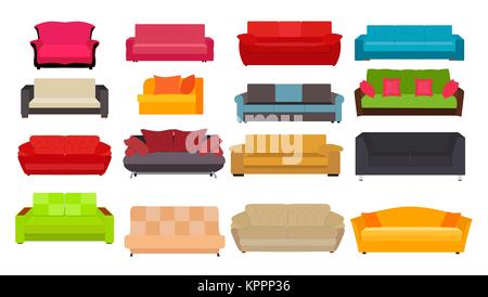 Sofa-Icon-Set Vektor-Illustration Stock Vektor