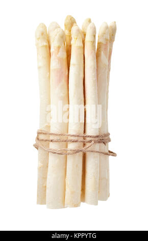 Weißer Spargel (Asparagus officinalis) Spears gebunden zusammen in