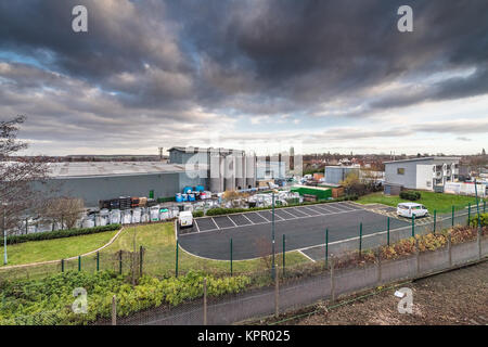 B&J Parr Kunststoff-Recycling-Anlage. Stockfoto