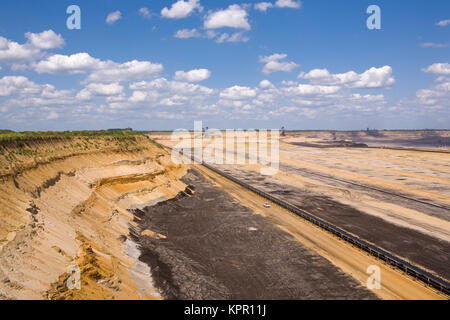 Europa, Deutschland, Braunkohle Tagebau in der Nähe von Grazweiler Juechen. Europa, Deutschland, Braunkohletagebau Garzweiler bei juechen. Stockfoto