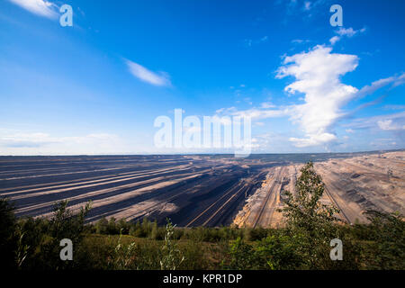 Europa, Deutschland, Braunkohle Tagebau Hambach, RWE Power AG betrieben. Europa, Deutschland, Braunkohletagebau Hambach, Betreiber RWE Power AG Stockfoto