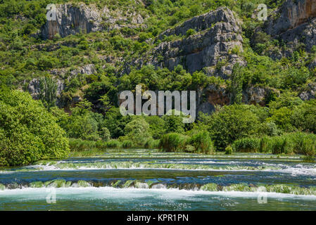 Cascades Roski Slap, Nationalpark Krka, Kroatien Stockfoto