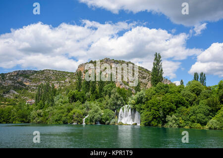 Roski Slap Wasserfall, Nationalpark Krka, Kroatien Stockfoto