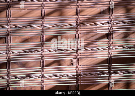 Nahaufnahme des Bambus Jalousien Stockfoto