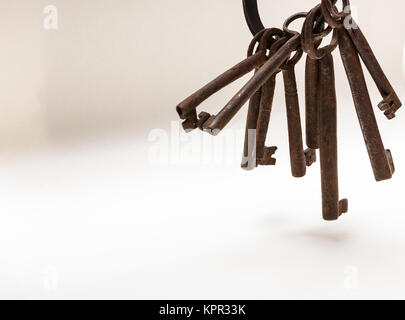 Alte Gusseisen Skeleton Key, Nahaufnahme, höhe Qualität. Stockfoto