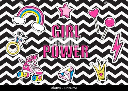 Girl Power niedlich Poster. Vektor Stock Vektor