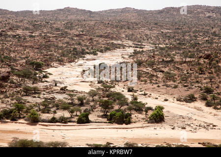 Trockene Landschaft um Laas Geel höhlen Somaliland Stockfoto