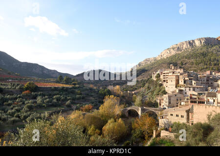 Dorf La Vilella Baixa, El Priorat, Tarragona, Katalonien, Spanien Stockfoto