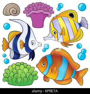 Coral Reef Fish theme Sammlung 3. Stockfoto