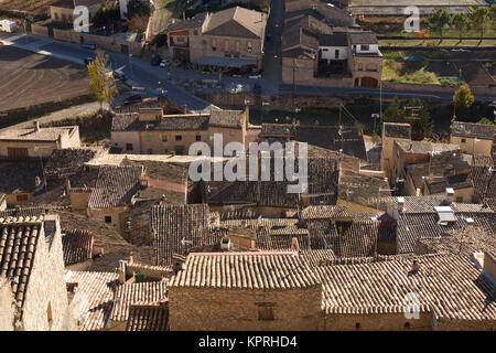 Dächer von guimera Dorf, Provinz Lleida, Spanien Stockfoto