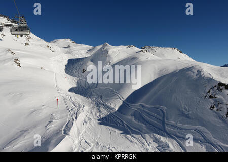 Vorarlberg, Österreich - 07 Dezember, 2017: Arlberg Skigebiet Stockfoto