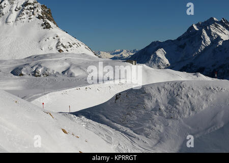 Vorarlberg, Österreich - 07 Dezember, 2017: Arlberg Skigebiet Stockfoto