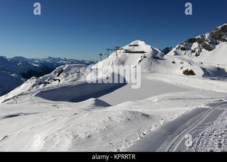 Vorarlberg, Österreich - 07 Dezember, 2017: Arlberg Skigebiet Stockfoto