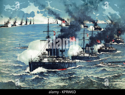Wahre Bericht über das grosse Meer Kampf in Lüshun Bay #1 Stockfoto