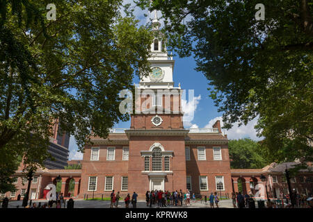 Die Independence Hall Clock Tower, Philadelphia, Pennsylvania, United States. Stockfoto