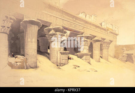 Portikus der Tempel von Edfou - Oberägypten Novr 23 1838 Stockfoto