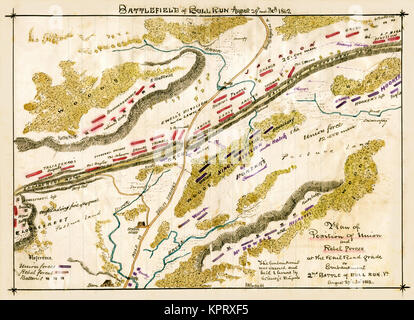 Schlachtfeld von Bull Run: 29. August und 30. 1862. Stockfoto