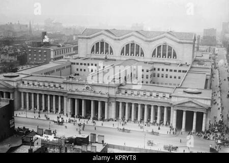 Blick auf die seit abgerissen Pennsylvania Railroad Station von Gimbels gesehen Stockfoto