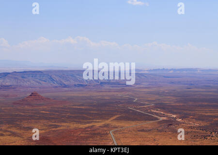 Arizona-Panorama von Moki Dugway, Muley Point zu übersehen.  Offener Raum. Vereinigte Staaten von Amerika Stockfoto