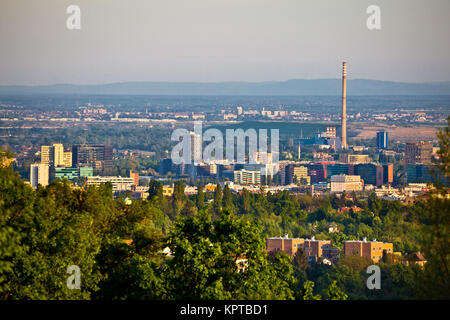 Zagreb Geschäft Bezirk Panoramablick Stockfoto