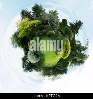 Planet der schöne Frühling Garten Design Stockfoto