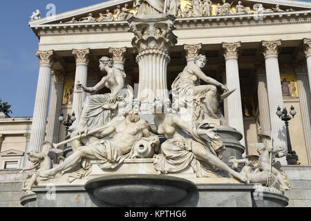 Â Parlament Wien, Parlament, Parlament, Wien, dr.-karl-Renner-Ring, Ring Road, griechisch-römischen, der Sitz der Regierung Stockfoto