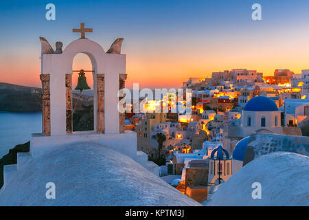 Malerische Aussicht von Oia, Santorini, Griechenland Stockfoto