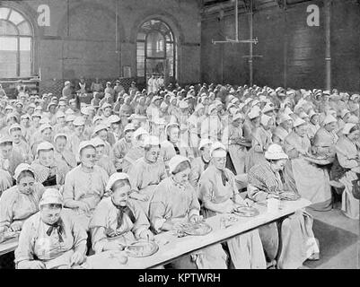 Abendessen am St. Pancras Workhouse, London Stockfoto