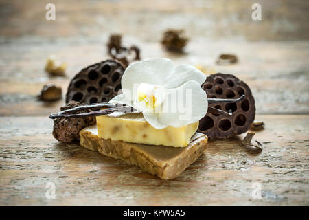 Wellness handgemachte Seife Stockfoto
