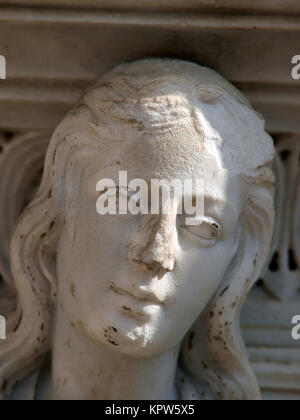 Siena - Gesicht der Frau von Capella Di Piazza Palazzo Pubblico Stockfoto