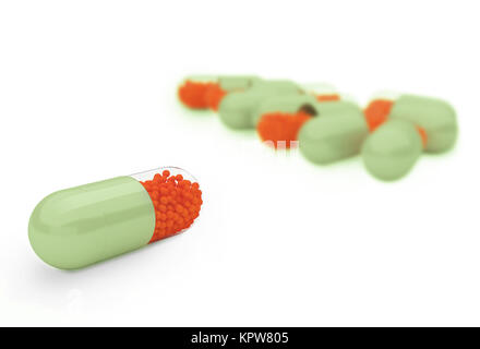 Multiple Pillen mit Tiefenschärfe Stockfoto