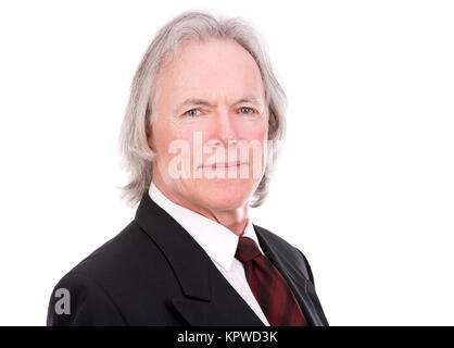 Geschäftsmann auf weiß Stockfoto