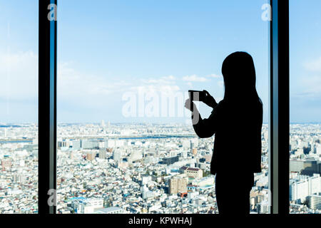 Silhouette einer Frau schießen Foto Stockfoto