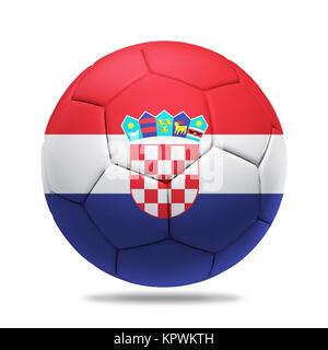 3D-Fußball mit Kroatien team Flagge Stockfoto