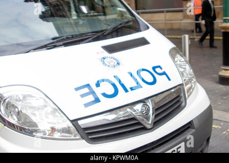 British Transport Police van außerhalb von Glasgow Central Bahnhof geparkt, Gordon Street, Glasgow, Schottland Stockfoto