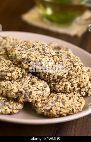 Vegan Haferflocken und Banane Cookies Stockfoto