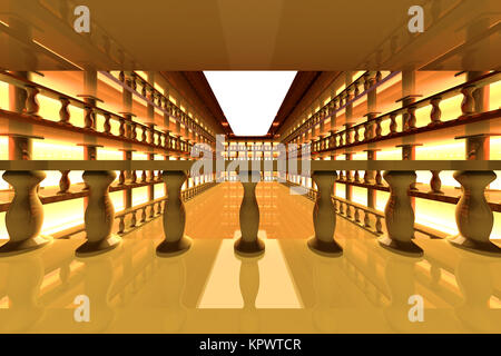 Einen klassischen antiken Atrium Interieur. 3D gerenderte Darstellung. Stockfoto