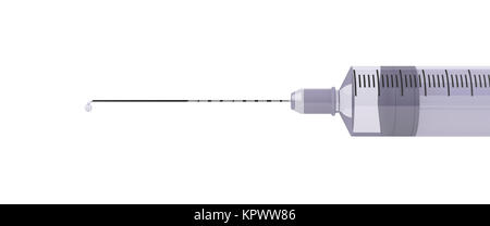 Medizinische Spritze auf Weiß Stockfoto