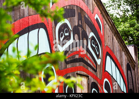 Biber Clan Haus in Saxman Dorf in der Nähe von Ketchikan Stockfoto