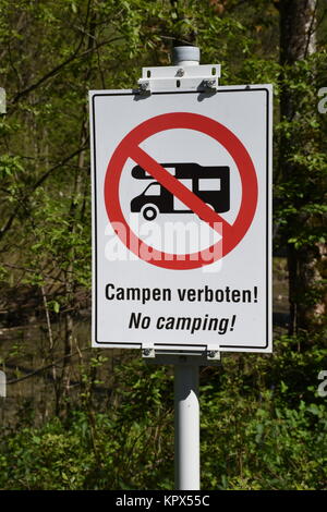 Verkehrsschild, Schild, Tafel, Schild, Verbot, Camping verboten