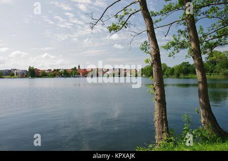 Blick über den Küchensee auf Ratzeburg, Schleswig-Holstein Stockfoto