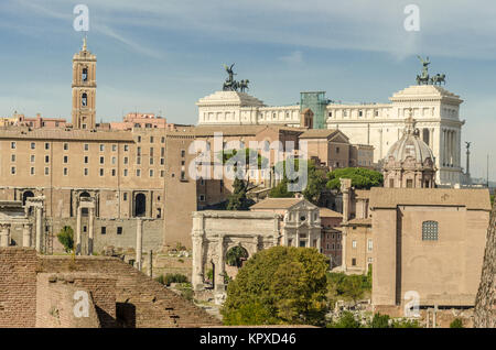 Anzeigen Kaiserforen in Rom, Italien Stockfoto