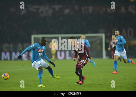 Turin, Italien. 16 Dez, 2017. Alejandro Berenguer (Torino FC), während die Serie ein Fußballspiel zwischen Torino FC und SSC Napoli im Stadio Olimpico Grande Torino am 16. Dezember 2017 in Turin, Italien. Credit: Antonio Polia/Alamy leben Nachrichten Stockfoto