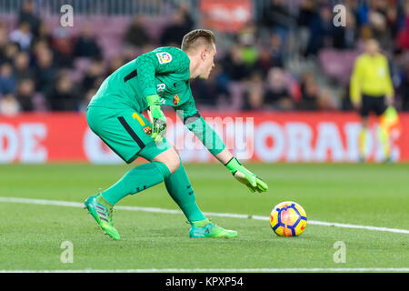 Barcelona, Spanien. 17 Dez, 2017. Spanien - 17.Dezember: Barcelona Torwart Treber - Andre ter Stegen (1) während des Spiels zwischen dem FC Barcelona gegen Deportivo Coruna, für die Runde 16 der Liga Santander, spielte im Camp Nou Stadion am 17. Dezember 2017 in Barcelona, Spanien. (Credit: GTO/Urbanandsport/Gtres Online) Credit: Gtres Información más Comuniación auf Linie, S.L./Alamy leben Nachrichten Stockfoto