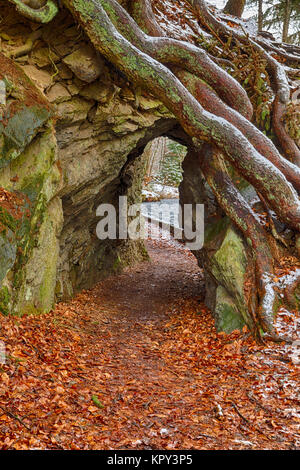 Selketal-Stieg felsdurchbruch Fernwanderweg Harz Stockfoto