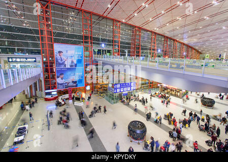 Peking, China - Apr 28,2017: Innenansicht des Beijing Capital International Airport terminal Nr. 3 Stockfoto