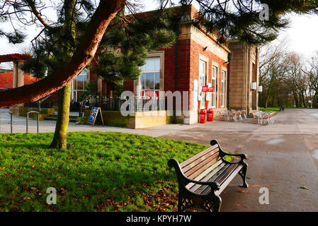 Stanley Park Art déco-Café auf sonnigen Morgen Stockfoto