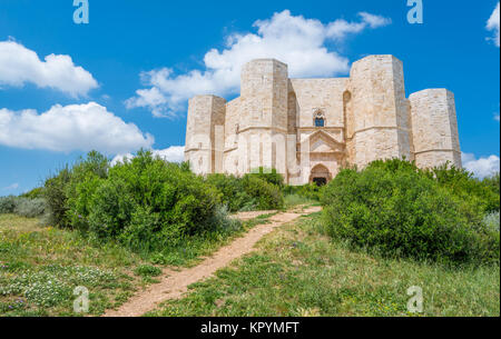 Castel del Monte, berühmte mittelalterliche Festung in Apulien, Süditalien. Stockfoto