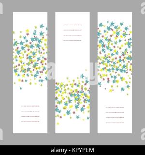 Bunte Herbst Konzept. Vertikale Banner ist. Rahmen für Text. Kopieren Sie Platz. Einfache Postkarten. Hintergrund Laub. Ahornblätter. Stock Vektor